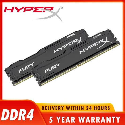 original HyperX Fury 8GB 16GB 32GB DDR4 3600MHz 3200MHz 2666MHz 2400MHz 2133MHz DRAM CL18 CL16 1.35V DIMM 288pin