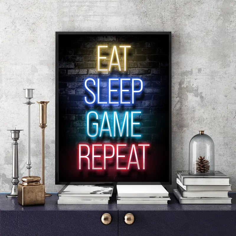 Gamer Quotes Canvas Poster Wall Art Decor (11.8"x15.7")