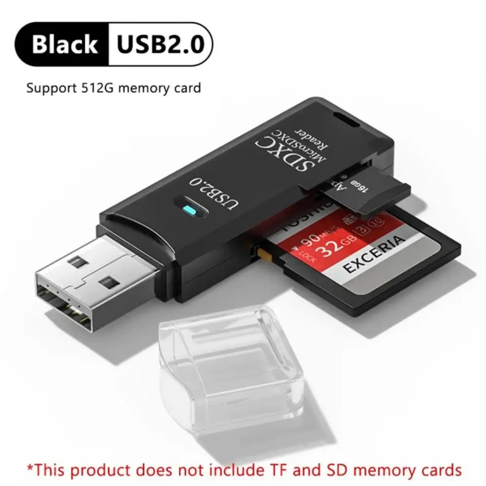 2-in-1 Multi Functional USB 3.0 Card ReaderMicro SD TFMemoryCardReaderUSBFlashDrive CardreaderAdapter For PCLaptops Accessories