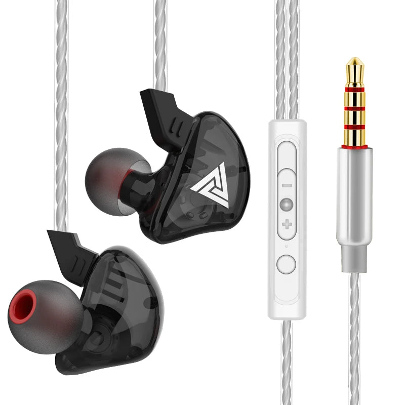 Original QKZ AK6 Copper Driver HiFi Wired Earphone 3.5MM Race Sport Headphone Bass Stereo Headset Music Earbuds In Ear With Mic