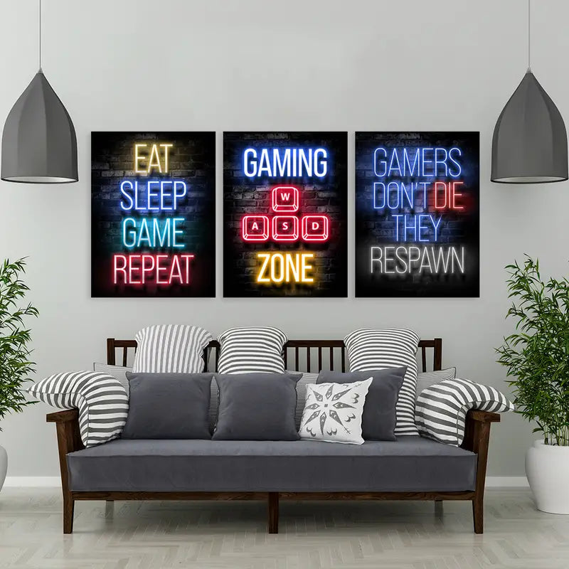 Gamer Quotes Canvas Poster Wall Art Decor (11.8"x15.7")
