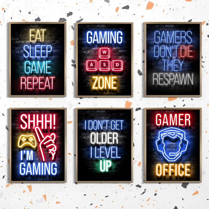 Gamer Quotes Canvas Poster Wall Art Decor (11.8"x15.7")