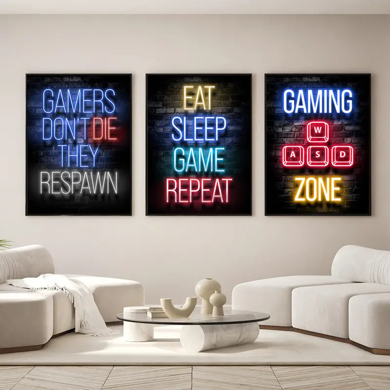 Gamer Quotes Canvas Poster Wall Art Decor (11.8"x15.7")