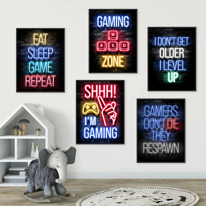 Gamer Quotes Canvas Poster Wall Art Decor (11.8"x15.7")