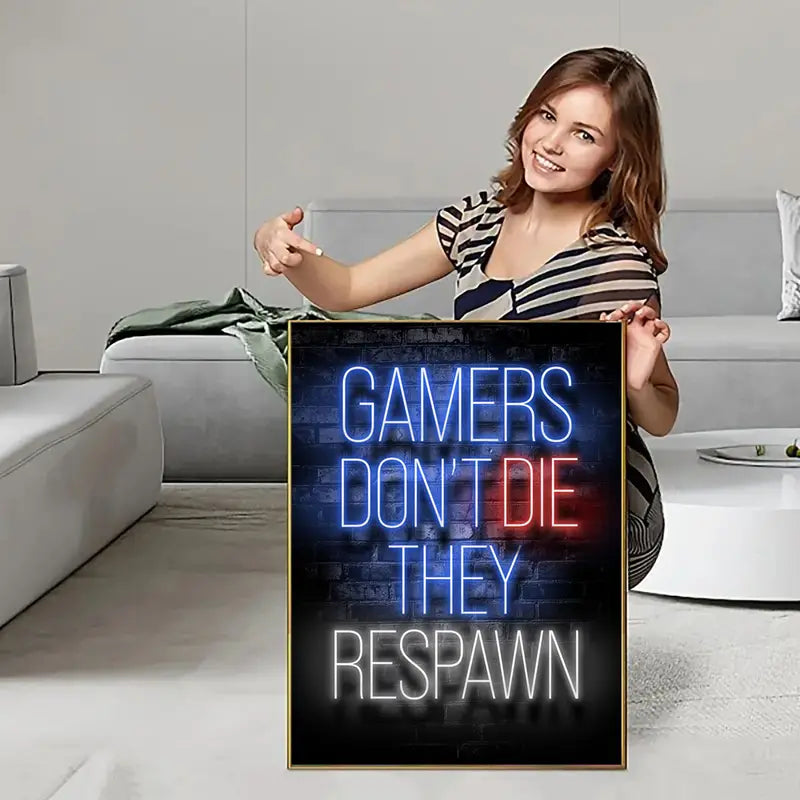 Gamer Quotes Canvas Poster Wall Art Decor (11.8"x15.7")